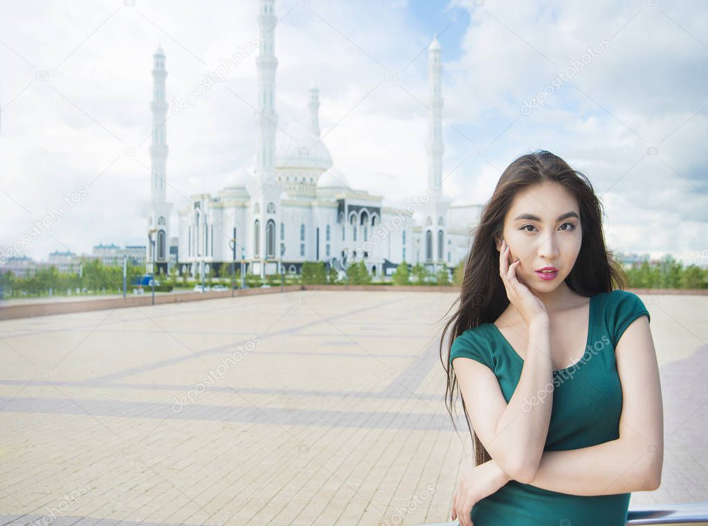  Woman near  Grand Mosque