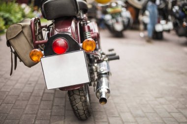 Motosiklet plaka boş beyaz.
