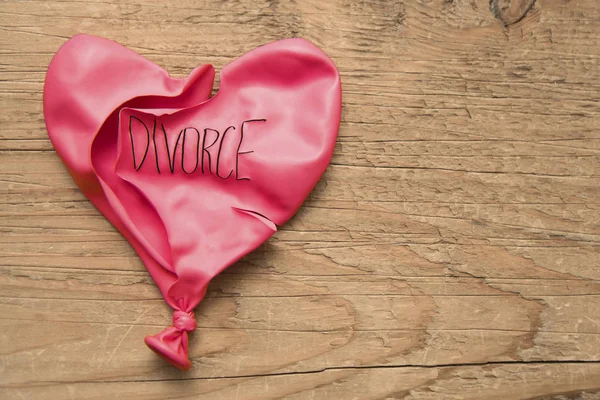 Deflate  balloon, divorce concept