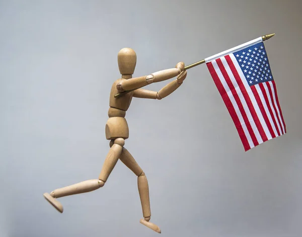 人体模特儿与美国国旗 — 图库照片