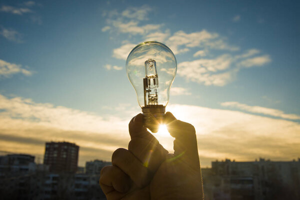 hand holding Light Bulb 