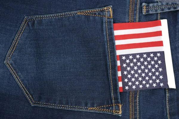 American Flag inside   Pocket — Stock Photo, Image