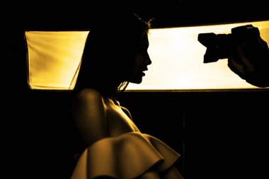 kamera karşısında modelinin yüz