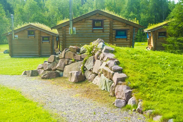 Casas tradicionales de madera islandesa — Foto de Stock