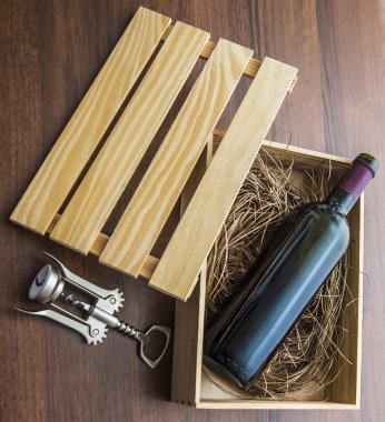 bir şarap şişesi kutusu