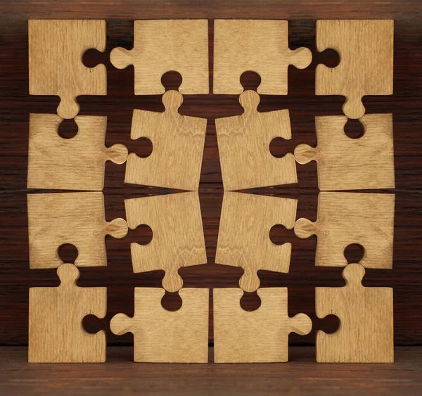Ahşap puzzle parçaları — Stok fotoğraf