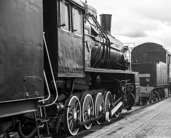 Velho Retro Vintage Envelhecido Locomotiva Vapor — Fotografia de Stock