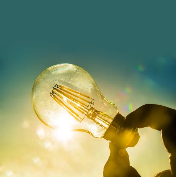 Hand holding Light Bulb — Stock Photo, Image