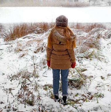 kız kış Gölü arka plan üzerinde.