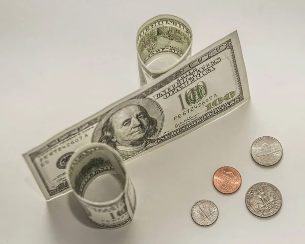 Procenttecken tillverkad av sedlar — Stockfoto