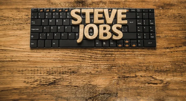 Ο Steve jobs - κατασκευασμένα από ξύλινα γράμματα. — Φωτογραφία Αρχείου
