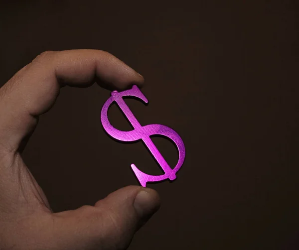 Mannens Hand Hålla Dollar Simbol Isolerade — Stockfoto