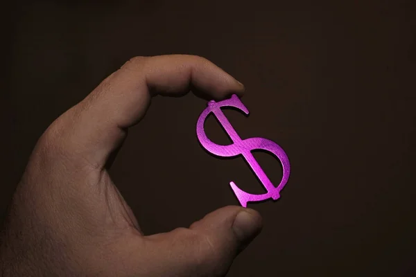 Мужская Рука Держит Доллар Симбол Изолирован — стоковое фото