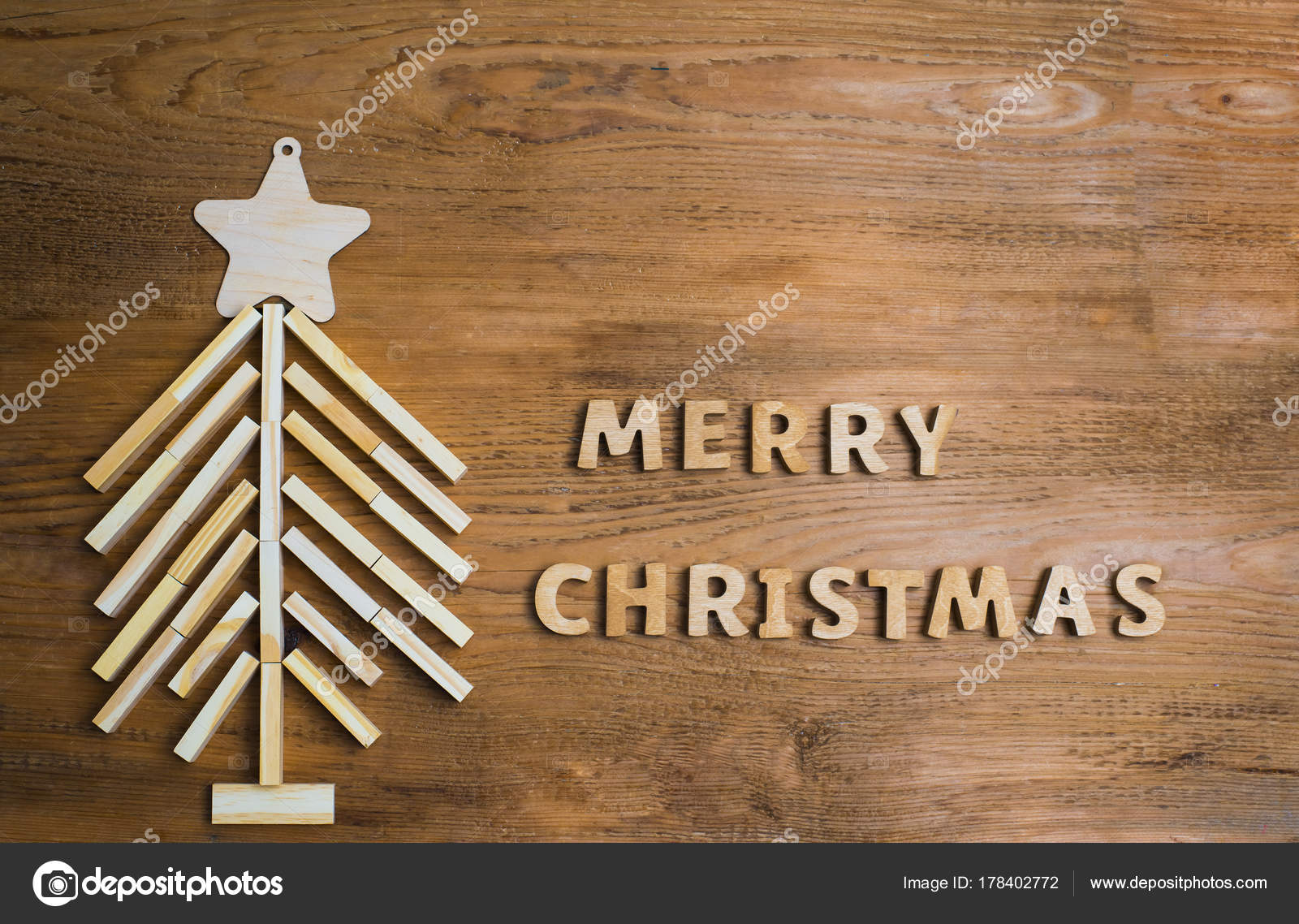 merry christmas wooden blocks
