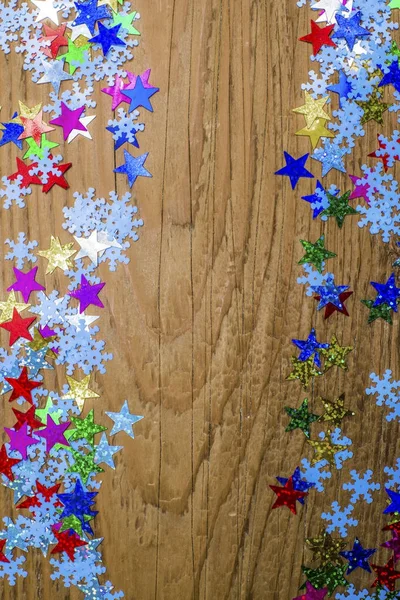 Resumo Contexto Com Flocos Neve Estrelas Cartão Natal — Fotografia de Stock