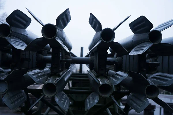 Lanzamiento Cohetes Escena Batalla Con Misiles Cohete Rusia — Foto de Stock