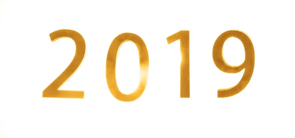 Feliz Año Nuevo 2019 Fondo Aislado Sobre Fondo Blanco —  Fotos de Stock