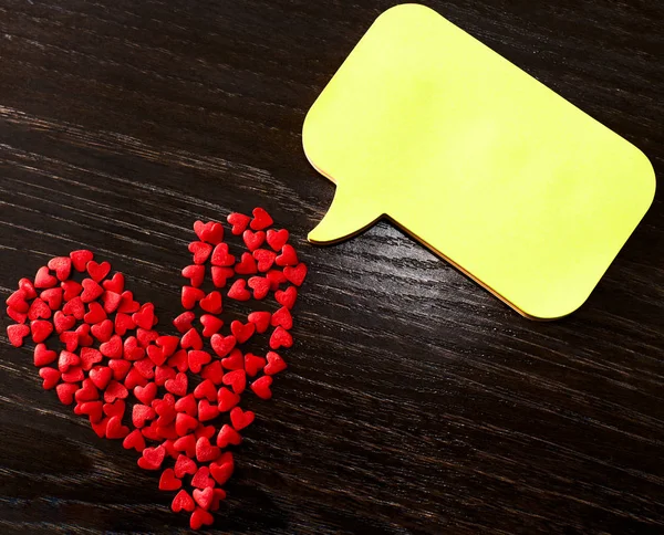 Coração Vermelho Vazio Arte Pop Balão Cômico Discurso Ícone Bolha — Fotografia de Stock