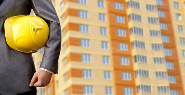 Casco Amarillo Ingeniero Para Seguridad Los Trabajadores — Foto de Stock