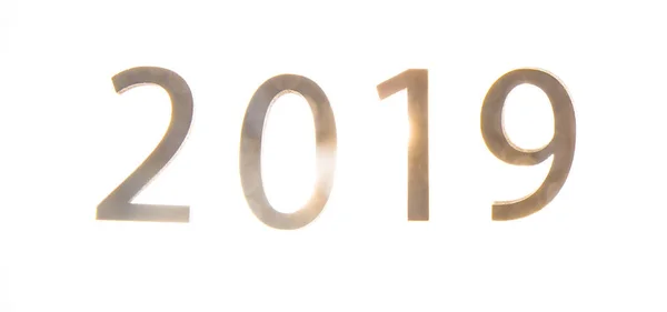 Šťastný Nový Rok 2019 Pozadí Izolovaných Bílém Pozadí — Stock fotografie
