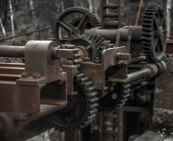 Oude Roestige Gears Machinedelen Metalen Tandwielen Geroest — Stockfoto