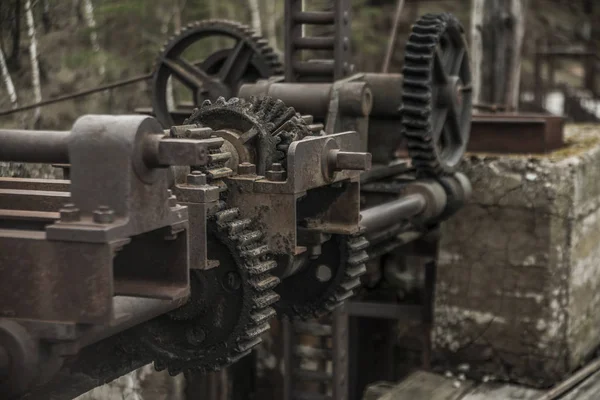 Alte Rostige Getriebe Maschinenteile Metallzahnräder Verrostet — Stockfoto