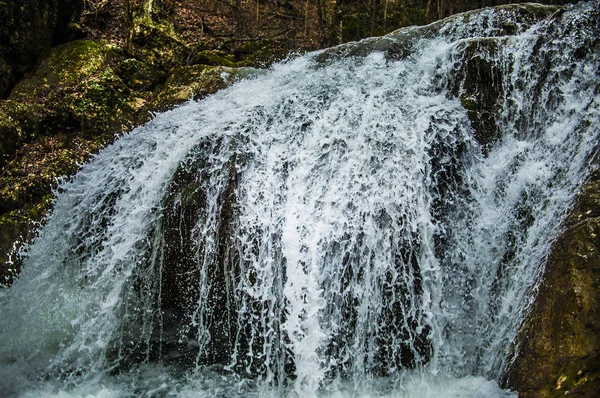 Водопад Падает Камни Природа Фон — стоковое фото