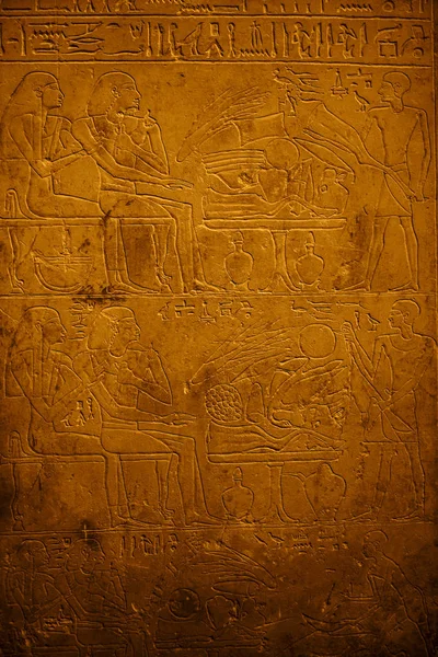 Стародавні Єгипетські Ієрогліфи Вирізані Кам Яній Стіні Храмі Карнак Луксор — стокове фото