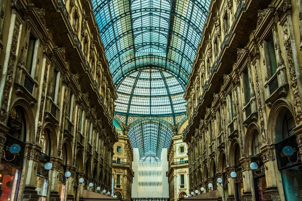 Milano Italien Juni 2014 Vittorio Emanuele Gallery Torget Piazza Duomo — Stockfoto