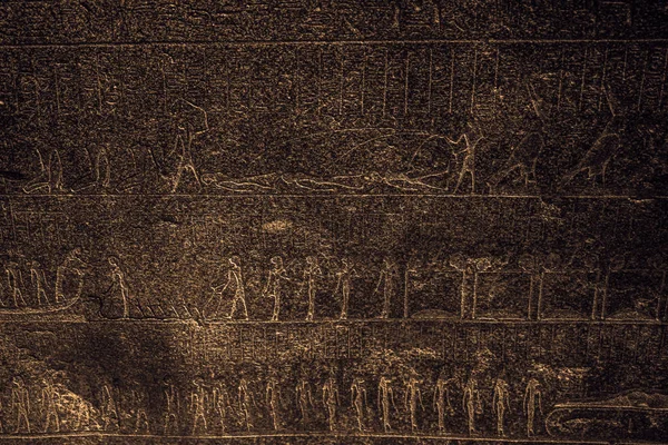 Hieroglif Mesir Kuno Diukir Dinding Batu Kuil Karnak Luxor Mesir — Stok Foto