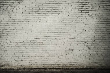 Oda iç beyaz veya gri tuğla duvar ile 