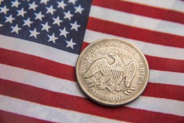 eski gümüş Amerikan cent Amerikan bayrağı