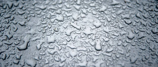 Water Drops Light Gray Metal Surface Texture Background — Stock Photo, Image