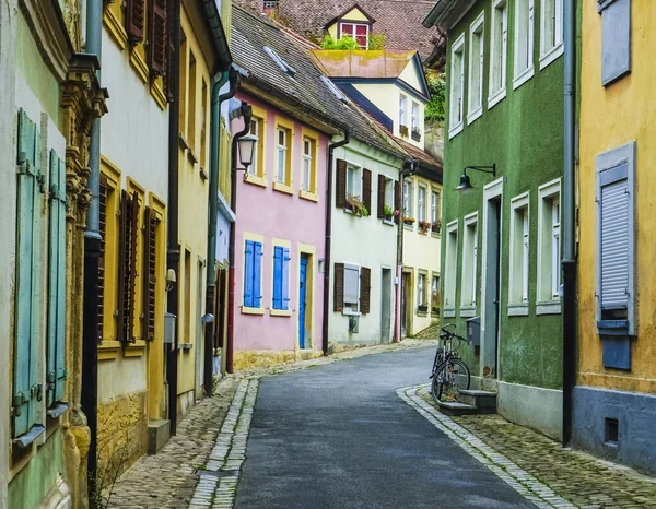 Widok Bamberg Niemcy Tradycyjne Średniowieczne Budynki Stare Kolorowe Domy Drewniane — Zdjęcie stockowe