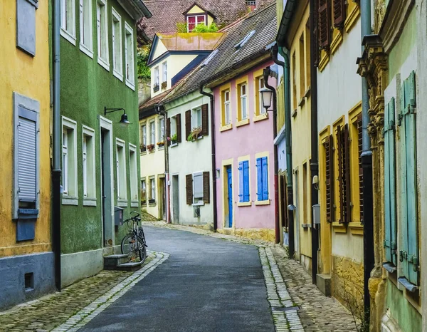 Kilátás Bamberg Németország Hagyományos Középkori Épületek Régi Színes Házak Fából — Stock Fotó
