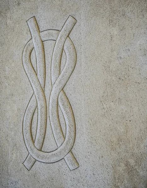 Hemp Rope Bowline Knot Sand Texture Maritime Knot — ストック写真