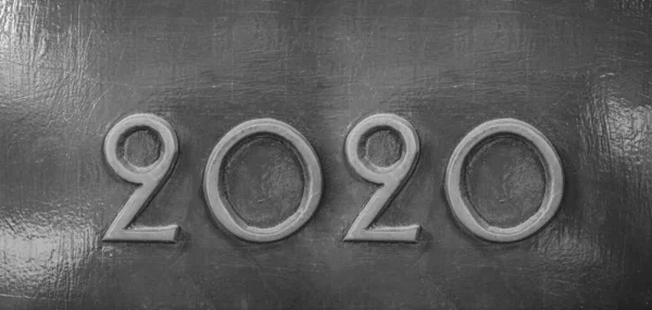 Creatief Ontwerp Gelukkig Nieuwjaar Metaalnummer 2020 — Stockfoto