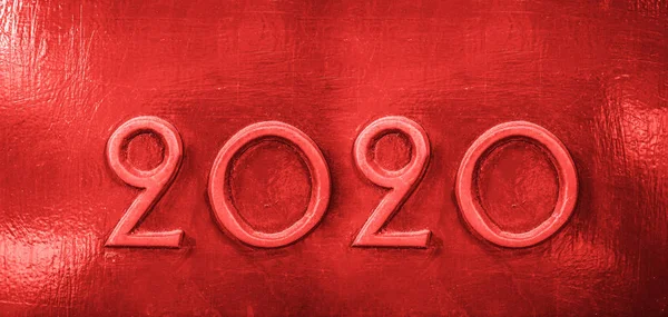 Design Criativo Feliz Ano Novo Números Metálicos Dourados 2020 Design — Fotografia de Stock