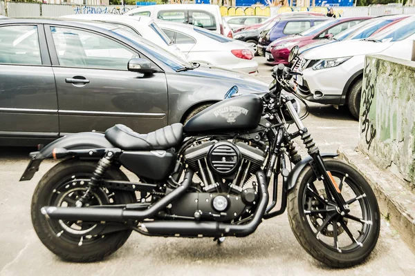 Polónia Garantia Maio 2017 Preto Elegante Moderno Harley Davidson Motobike — Fotografia de Stock