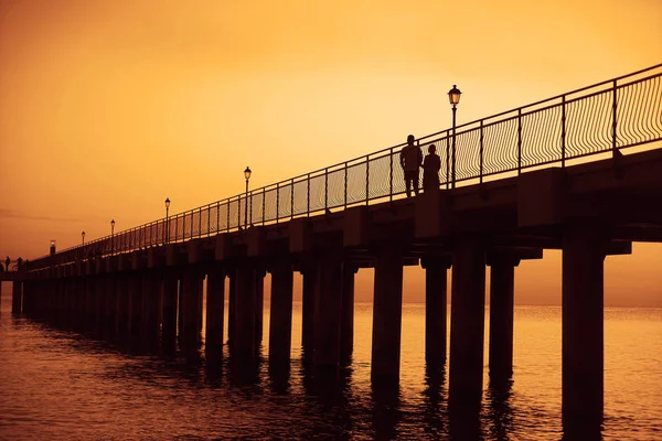 Красочный Восход Солнца Над Новым Современным Мостом Балтийское Море Новый — стоковое фото