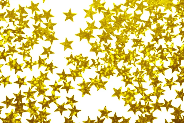 Semester Stjärnor Glitter Isolerad Vit Bakgrund Festlig Semester Ljus Bakgrund — Stockfoto