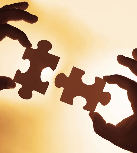 Hands Puzzle Pieces Teamwork Concept Stock Image