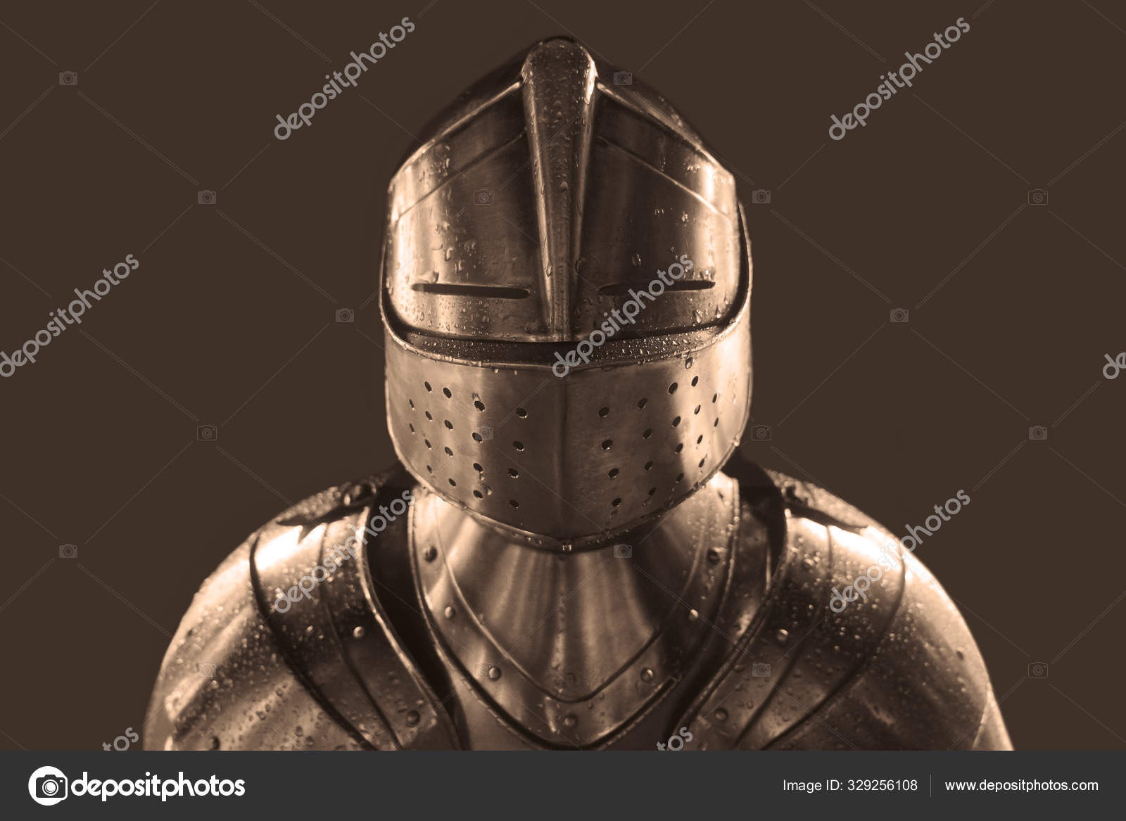Knight Shining Armor Detail Metal Helmets Medieval Warrior Isolated White Stock Photo Image By C Borjomi
