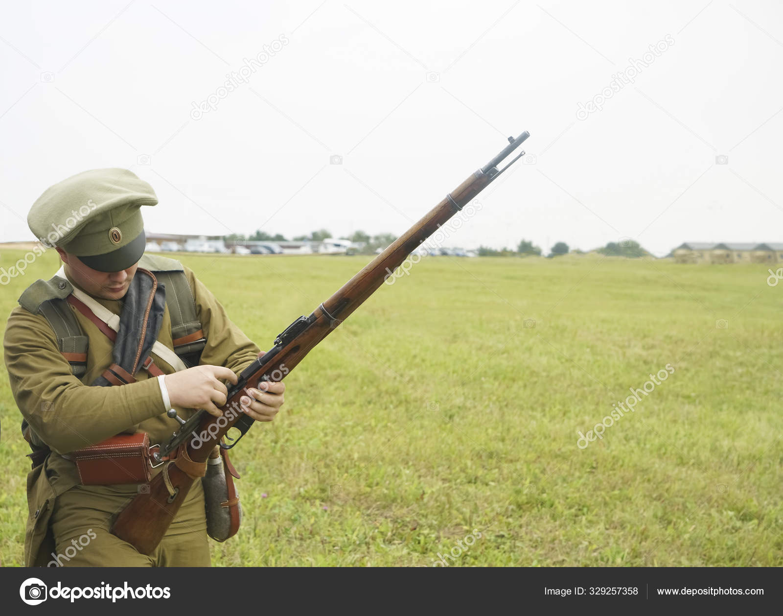 Russian Ww1 Period Mosin Nagant Rifle Isolated White Stock Photo