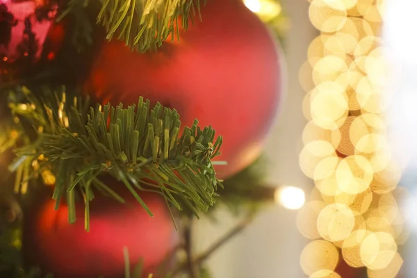 Nieuwjaar Kerstmis Mooie Lichten Bokeh Goud Warme Achtergrond — Stockfoto