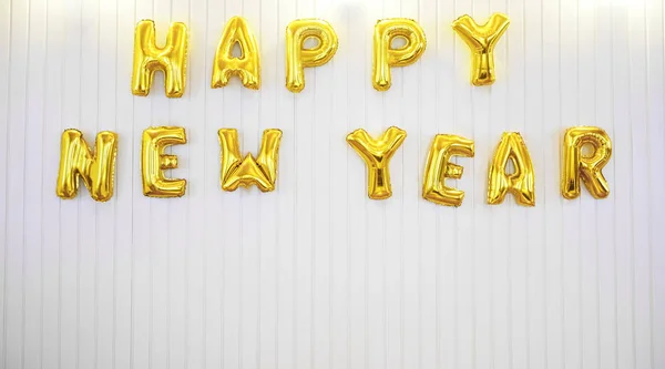 Palavras Feliz Ano Novo Alfabeto Inglês Balões — Fotografia de Stock