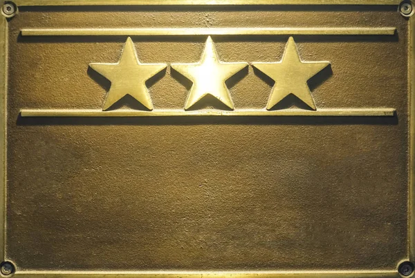 Красивий Знак Hotel Трьома Зірками Металевої Пластини Біля Вхідних Дверей — стокове фото