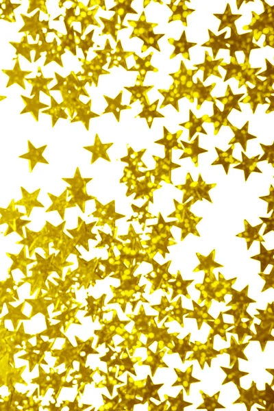 Semester Stjärnor Glitter Isolerad Vit Bakgrund Festlig Semester Ljus Bakgrund — Stockfoto