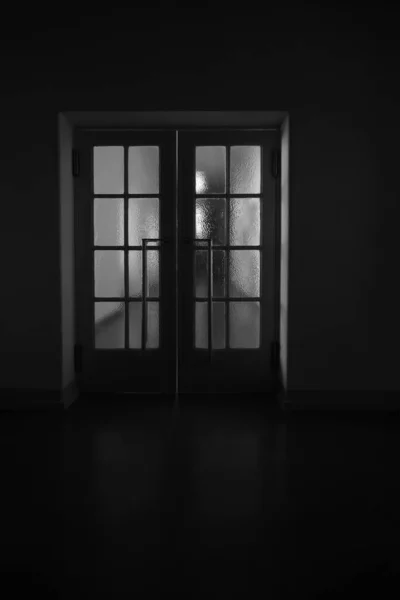 Light Doors Corridor Narrow Dark Corridor Ancient Building Set Doors — 스톡 사진