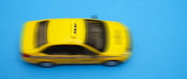 Voiture Taxi Jaune Vue Dessus Panneau Transport Auto Lecteur Symbole — Photo
